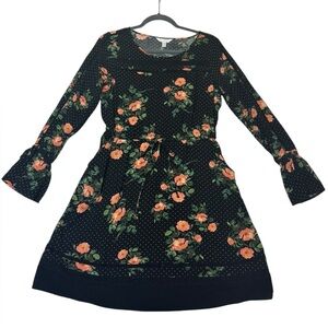 LC Lauren Conrad Black Floral Dress